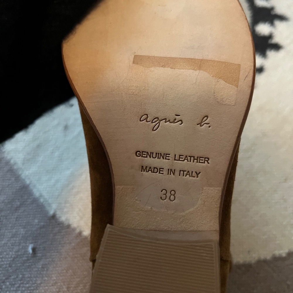 Agnes B Western Ankle Boots Brown Suede Size 38 NWB - Picture 2 of 7